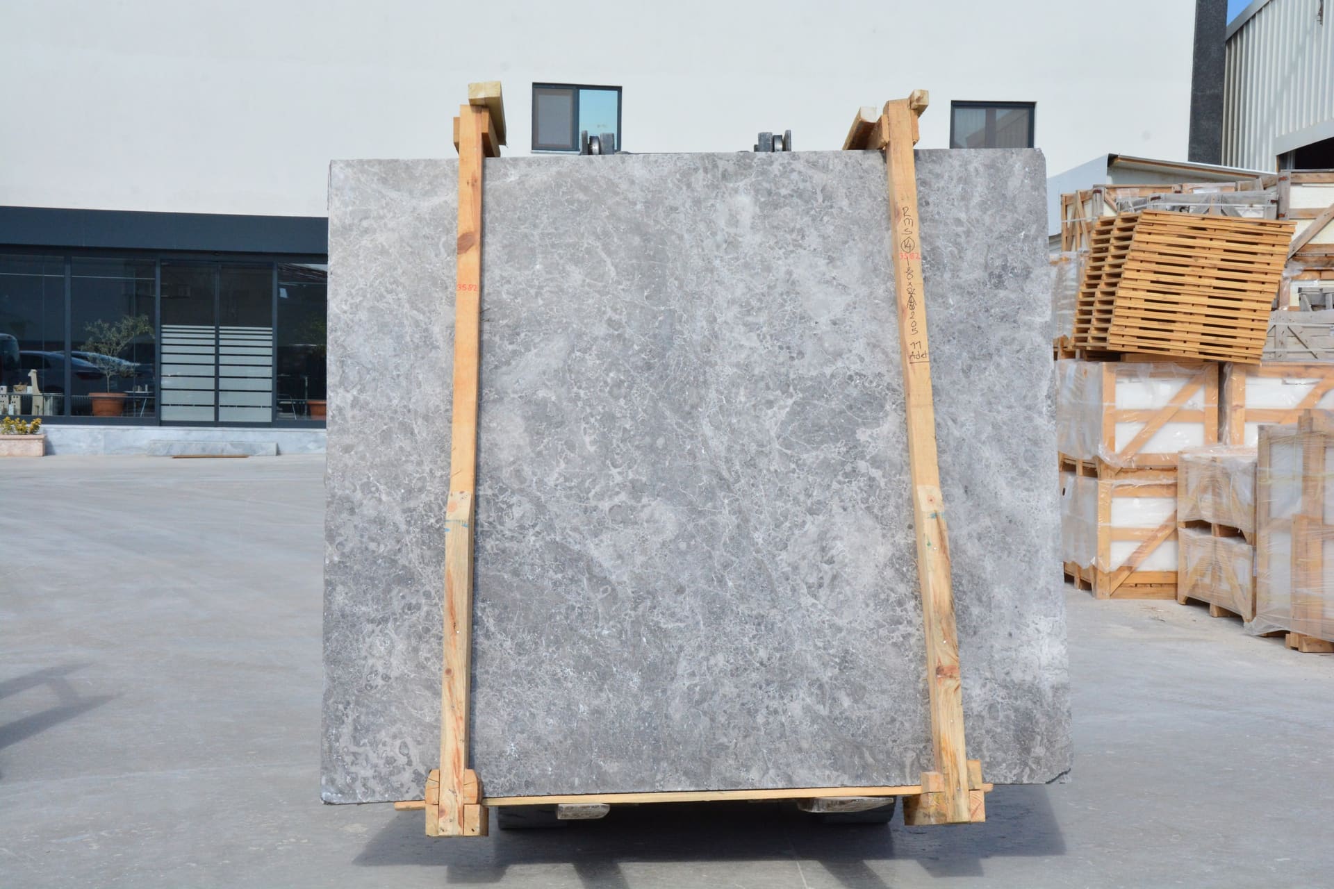 Brume polished marble slab